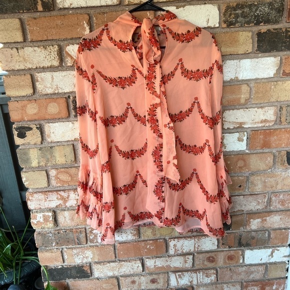 Anthropologie Nikasha Bell Sleeve Ruffle Blouse - Picture 7 of 9